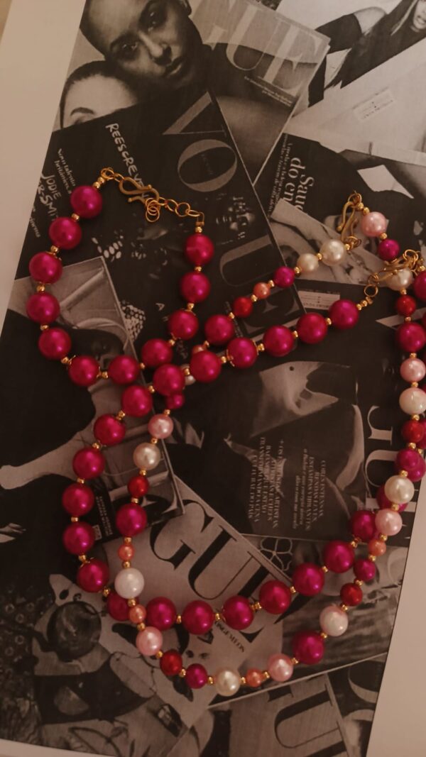 Pink Pearl Necklace and bracelet combo