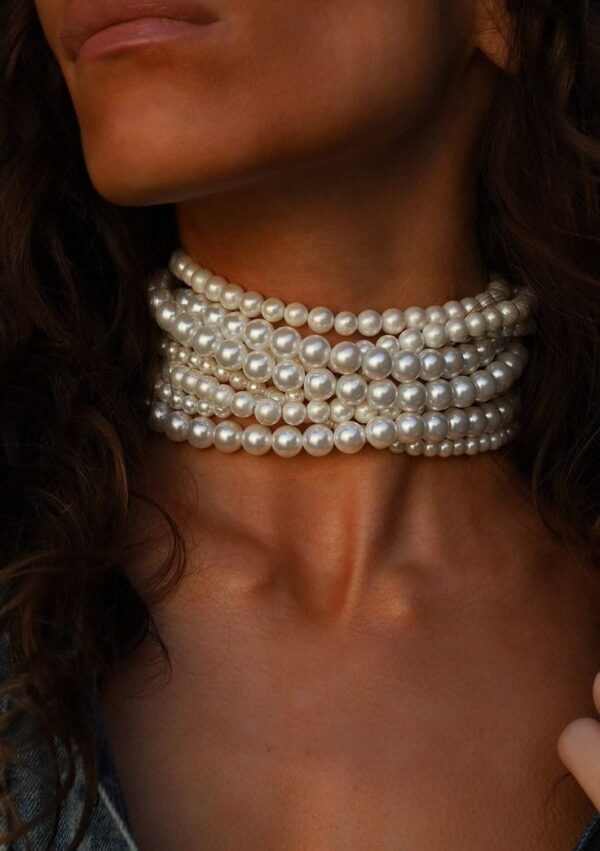 8 layered pearl necklace