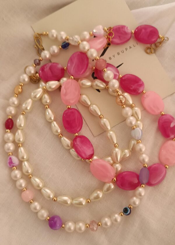 pink gem necklace